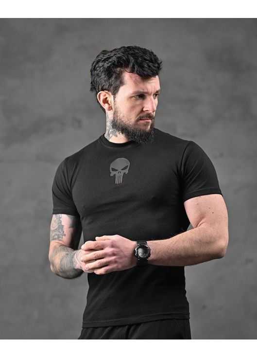 Тактична чоловіча футболка Череп чорна No Brand (358203718)