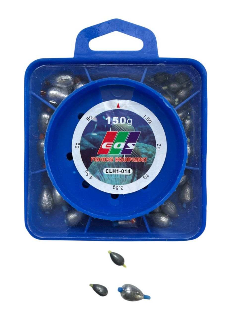 Набор скользящих грузиков с кембриком 1,5g/ 2g/ 3g/ 3,5g/ 4,5g/5g/6g олива EOS CLH1-014 (334013015)