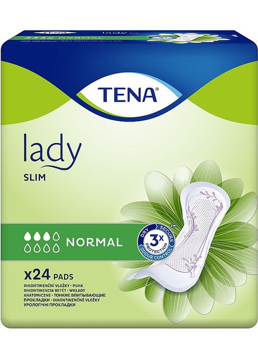 Урологические прокладки LADY SLIM NORMAL, 24 ШТ. - 24шт (995586-142092) Tena (368655997)