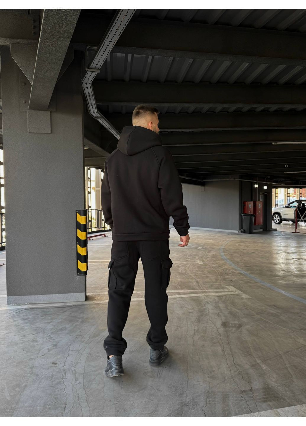 Зимний мужской костюм Jack с начесом серый черный No Brand (365769351)