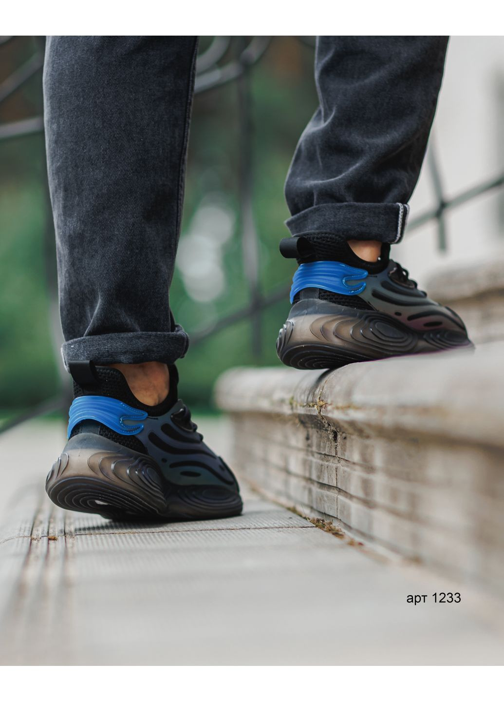 Черные летние мужские кроссовки black Restime Reflektive