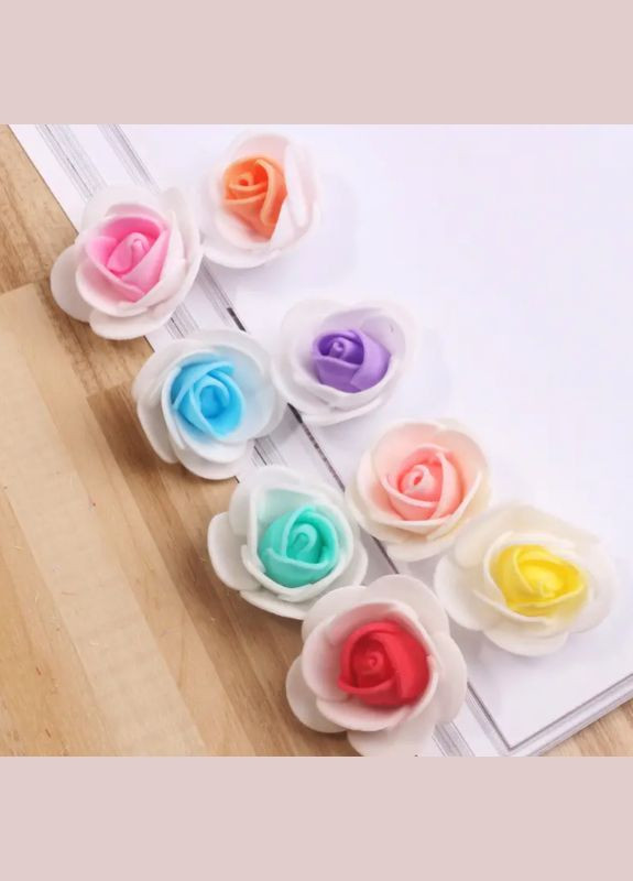 Головки цветов для рукоделия 50 штук 3 см разноцветный Jannet квіти (330758665)