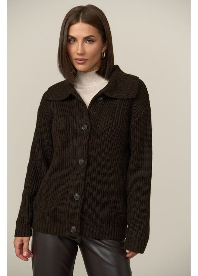 Коричневый демисезонный кардиган Triko Bakh
