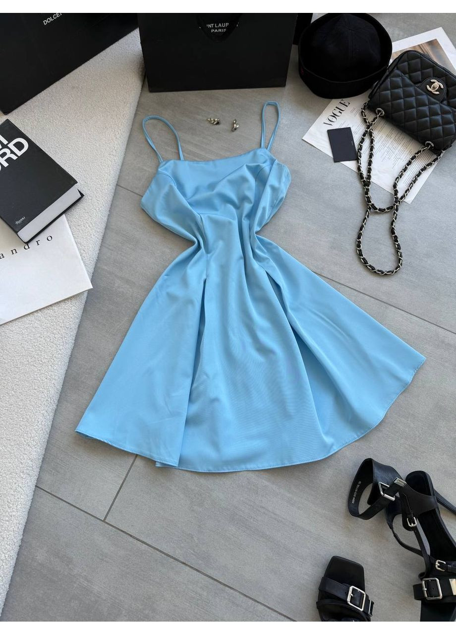 Блакитна повсякденний сукня жіноча а-силует Україна однотонна