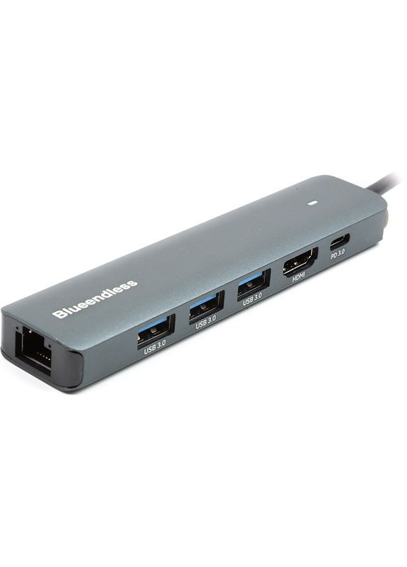 USBхаб USB Type-C - HDMI, LAN, 3xUSB 3.0 Type-A, USB Type-C PD100W Blueendless (315503724)