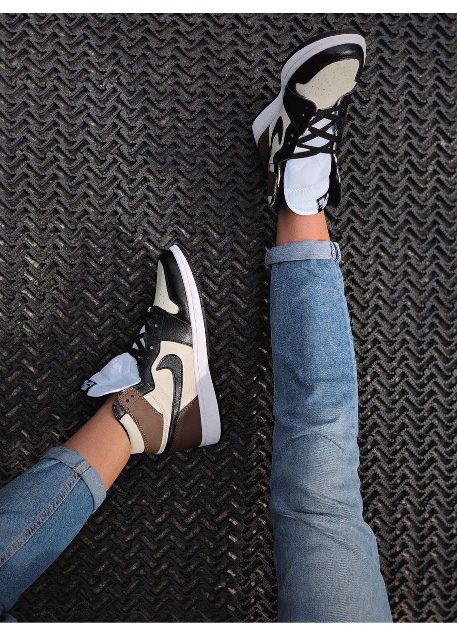 Черные зимние кроссовки мужские nike air jordan 1 high dark mocha найк аид джордан No Brand