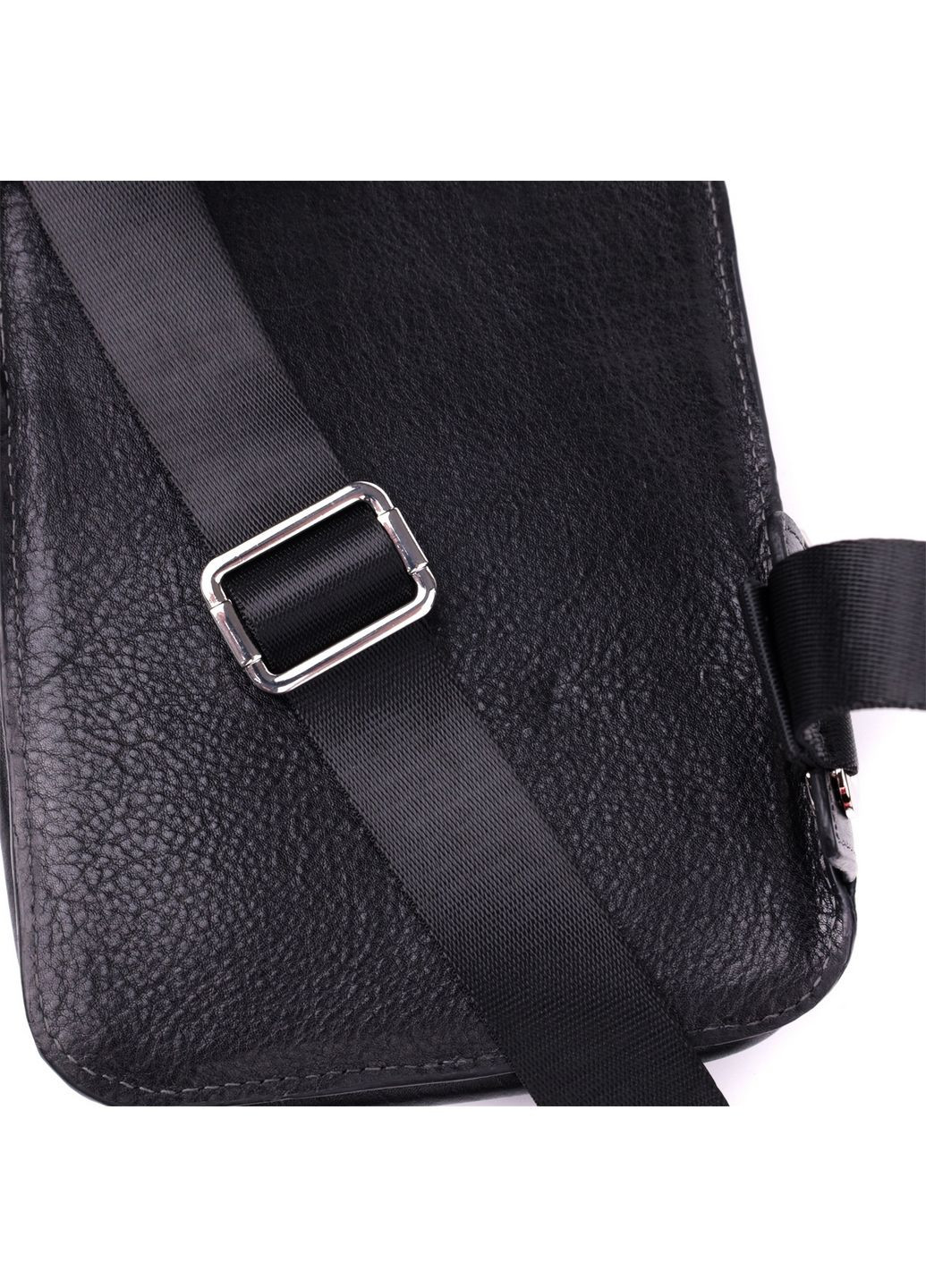 Чоловіча прямокутна сумка бананка із зернистої натуральної шкіри. 15,5х20,5х3,5 см Grande Pelle (315870053)