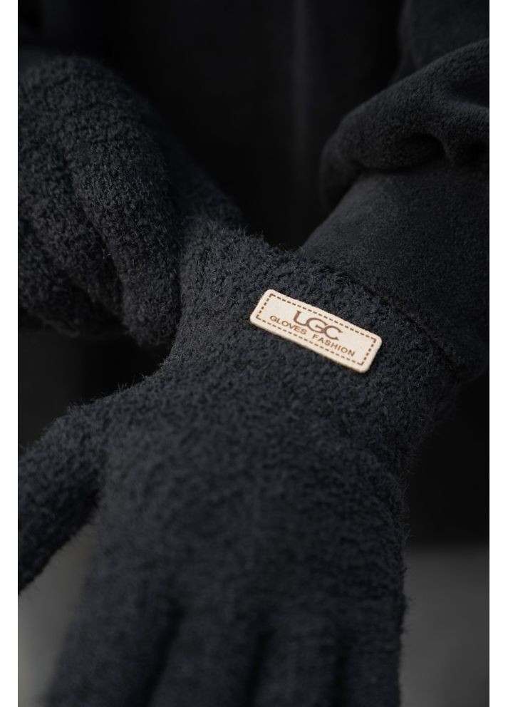 Теплі зимові міхові перчатки рукавиці 7-51А Lary Black Without (363020999)