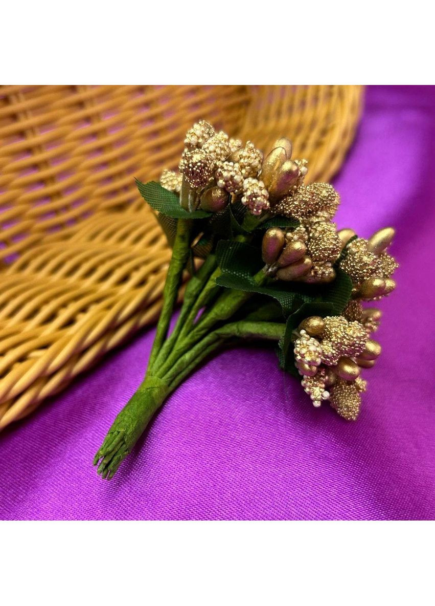 Тичинки в букеті на гілці 8,5 см - золото Plus-plus (352751349)