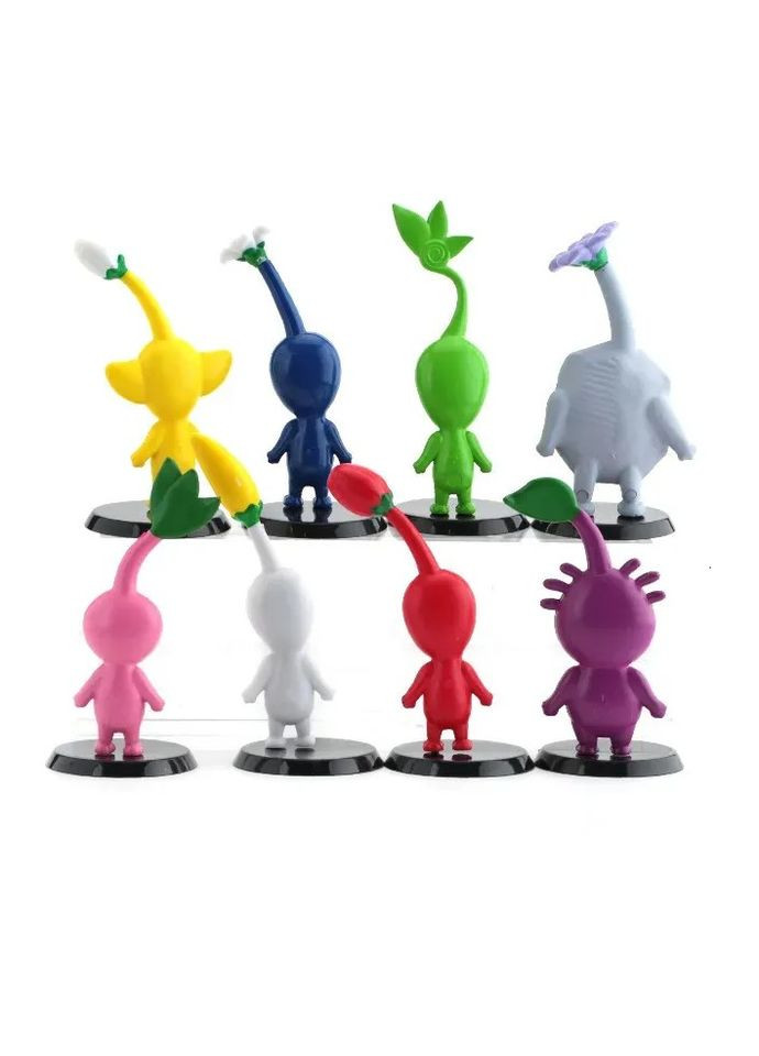 Пикмин фигурки Pikmin 8 шт крошечные красочные существа радужные зверята Shantou (295931645)