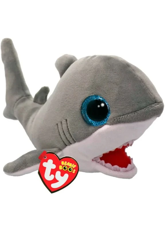 Мягкая игрушка Beanie Babies Серая акула Finnegan 15 см (37376) TY (396910495)