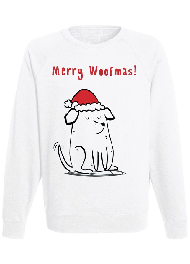 Світшот новорічний "Merry Woofmas" (білий) Fat Cat - крій білий - (283035994)