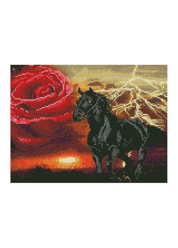Алмазна мозаїка "Чорний кінь" EJ1364, 40х30 см Rainbow Art (305315169)