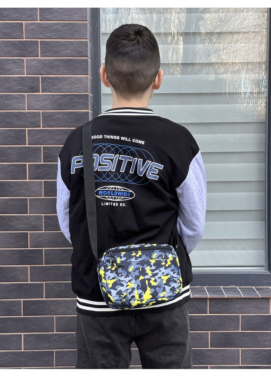 Сумка через плече молодіжна для хлопця камуфляж сіро No Brand (350613228)