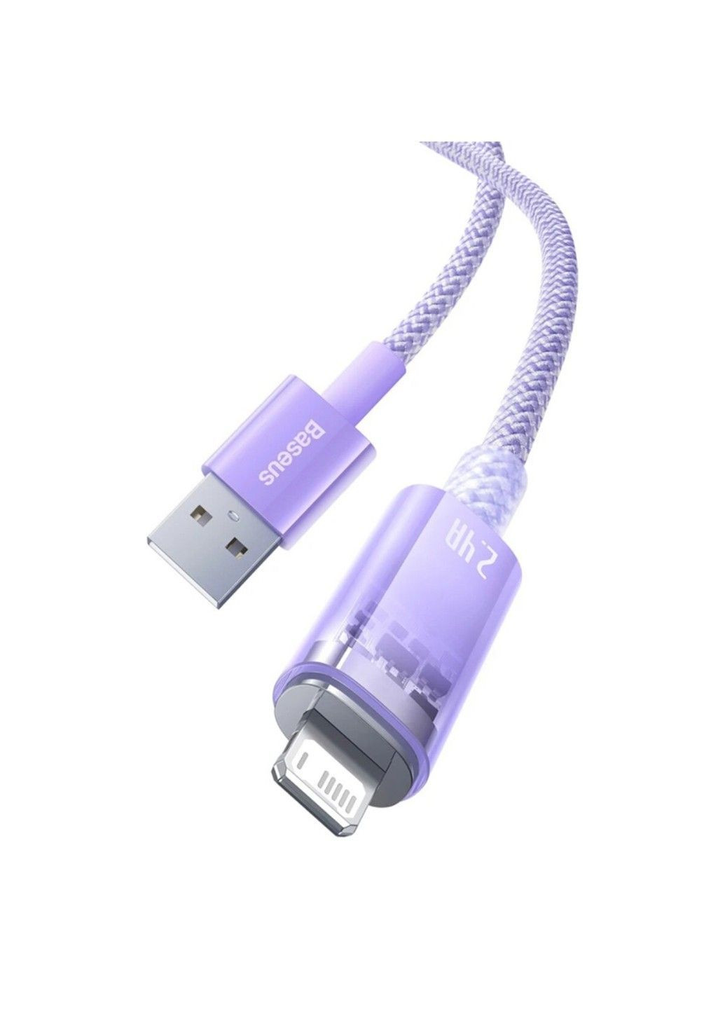 Кабель Explorer Series Fast Charging Cable with Smart Temperature Control USB to iP 2.4A 1m Purple Baseus (371363825)