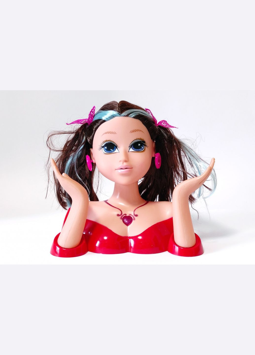 Голова куклы манекен для причесок и макияжа с аксессуарами игровой набор с куклой в красной одежде. Belle (316318985)