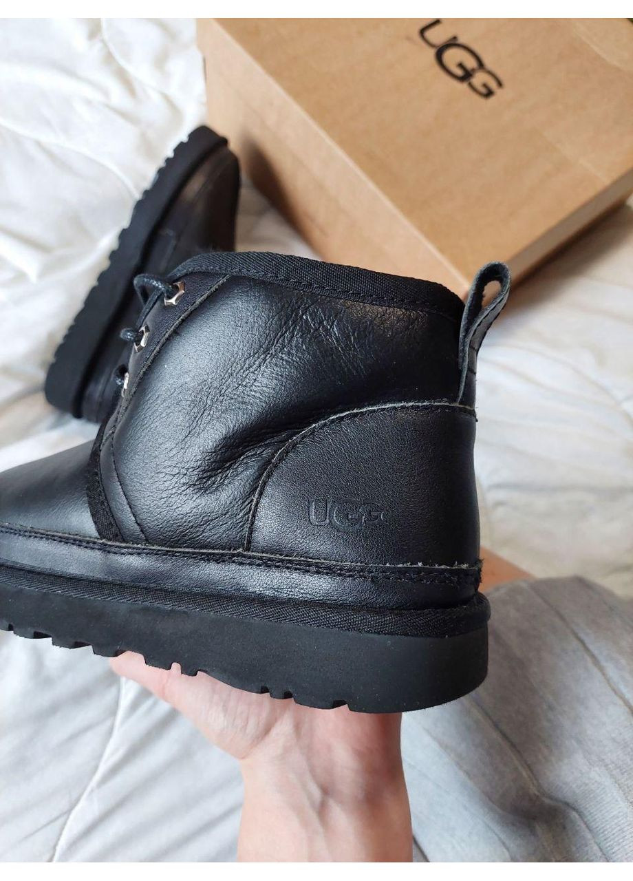 Уги Женские UGG Neumel Leather Black (Шкіра) (366196824)