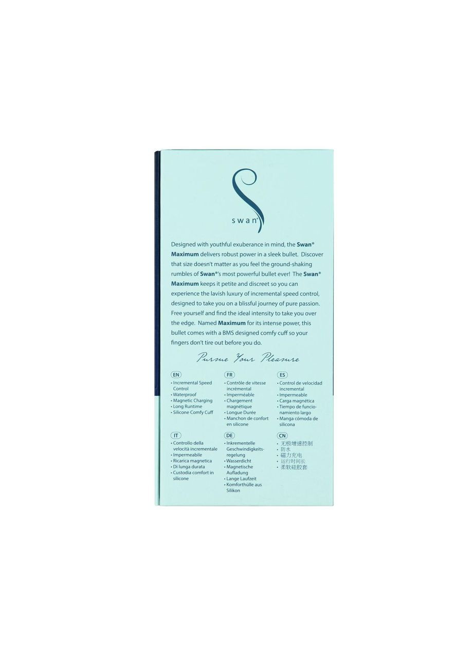 Віброкуля Swan Maximum + Comfy Cuff Blue, суперпотужна, різна інтенсивність, силіконова манжета No Brand (366877092)