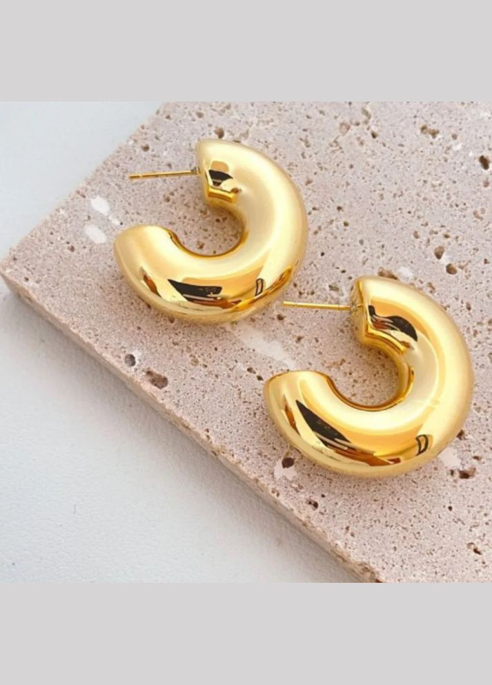 Сережки на кожен день золотисті No Brand (335381324)