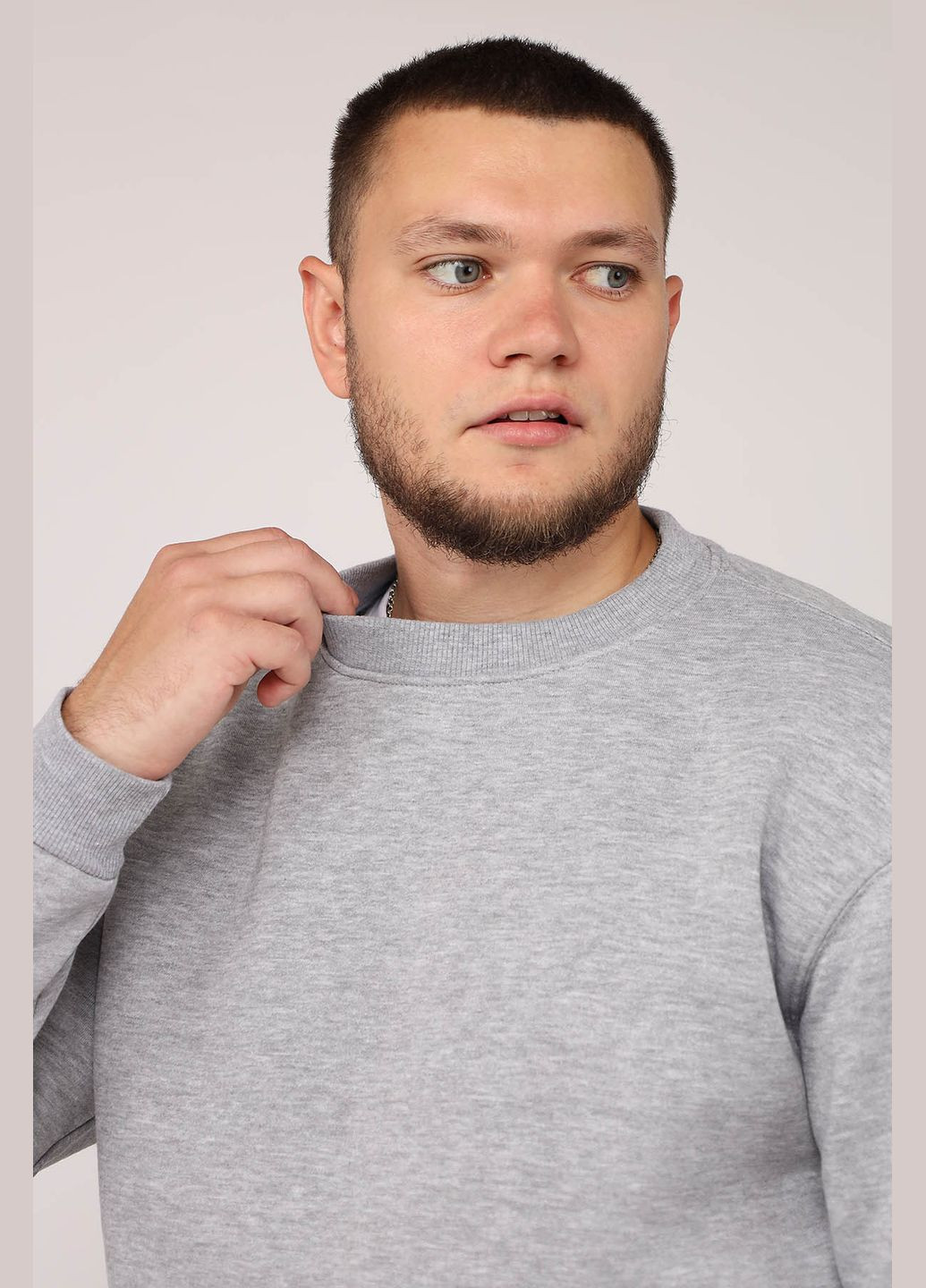 Світло-сірий світшот чоловічий колір світло-сірий цб-00279987 Yuki (345210954)