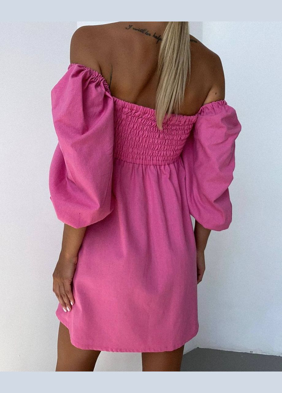 Рожева повсякденний, кежуал жіноча барбі сукня No Brand однотонна