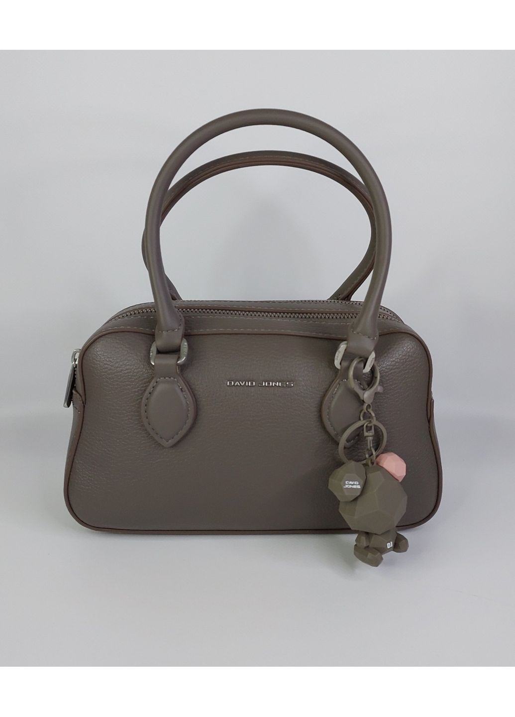 Сумка жіноча саквояж на два відділення мала тауп David Jones (368774423)