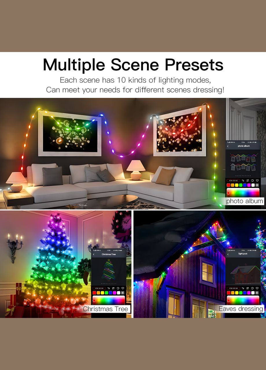 Гірлянда LED стрічка USB 5 V RGB WS2812B Bluetooth 2 метри No Brand (327400401)