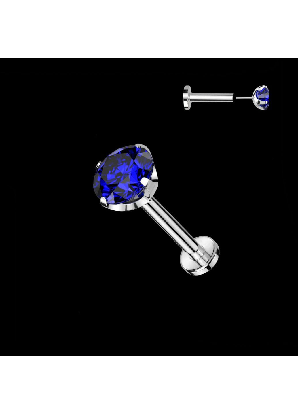 Титановая серьга для пирсинга с пуш-застежкой в хрящ, козелок, трагус, мочку, хеликс, губу цвет Золото, длина 6 мм, диаметр Spikes (287337792)