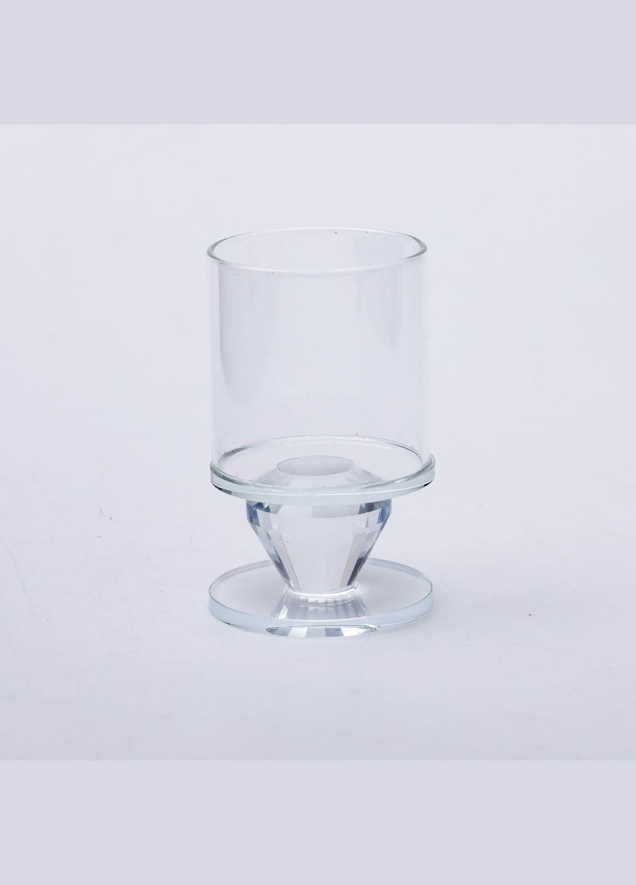 Підсвічник скляний 6×9.3 см на одну свічку підсвічник келих на ніжці декоративний прозорий HP-4-27S Yiwu (329375957)