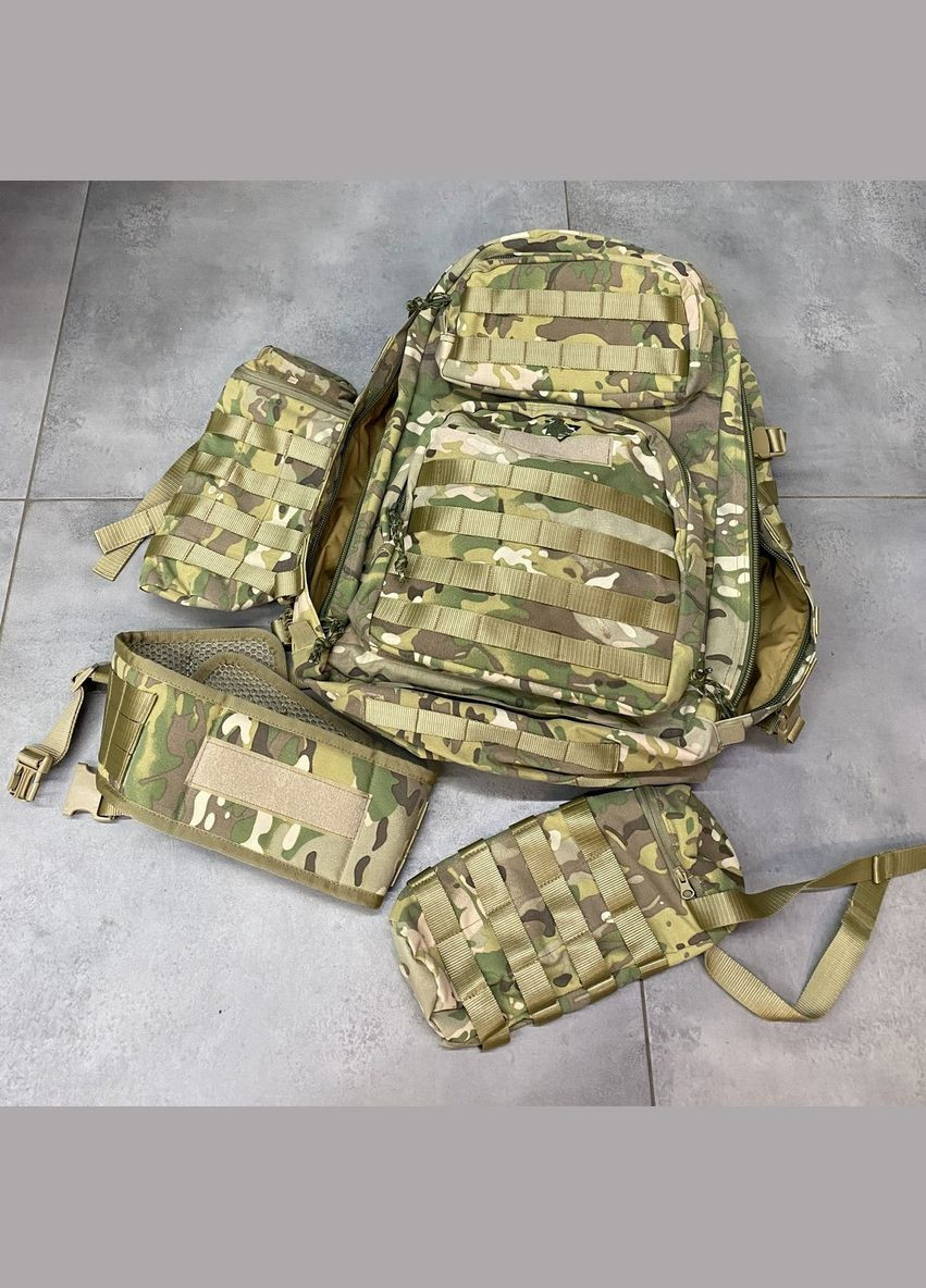 Военный рюкзак 90 л с РПС, Мультикам, тактический рюкзак для военных, армейский рюкзак для солдат (wt90lt_kamuflaj) Wolftrap (338625169)