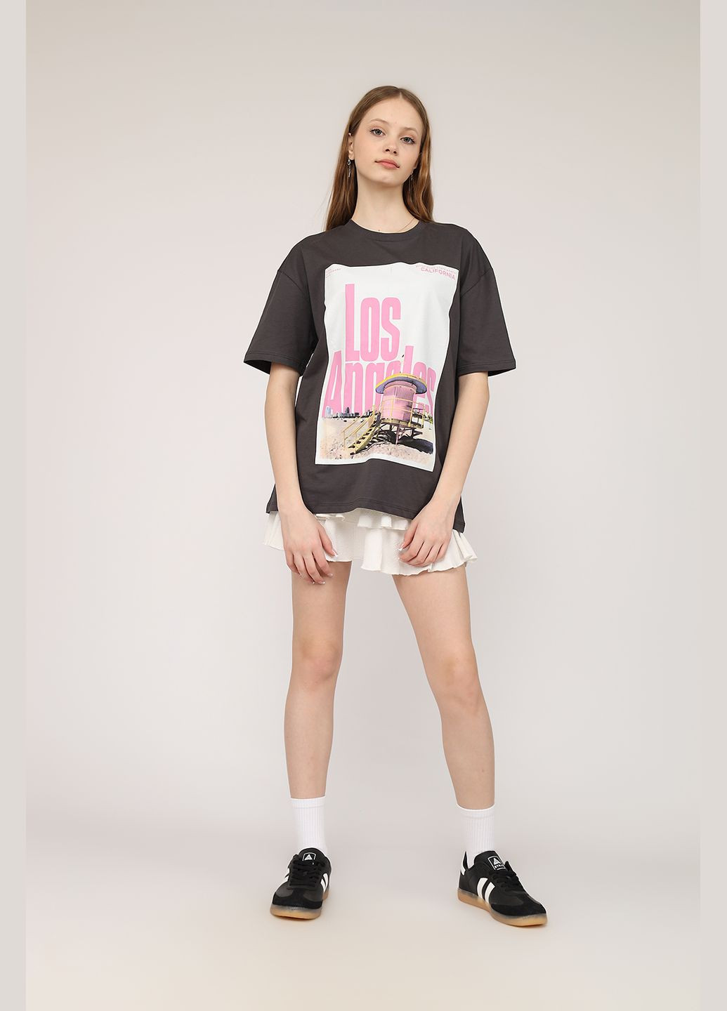 Футболка з коротким рукавом жіноча колір сірий ЦБ-00270557 Yuki - (327610203)