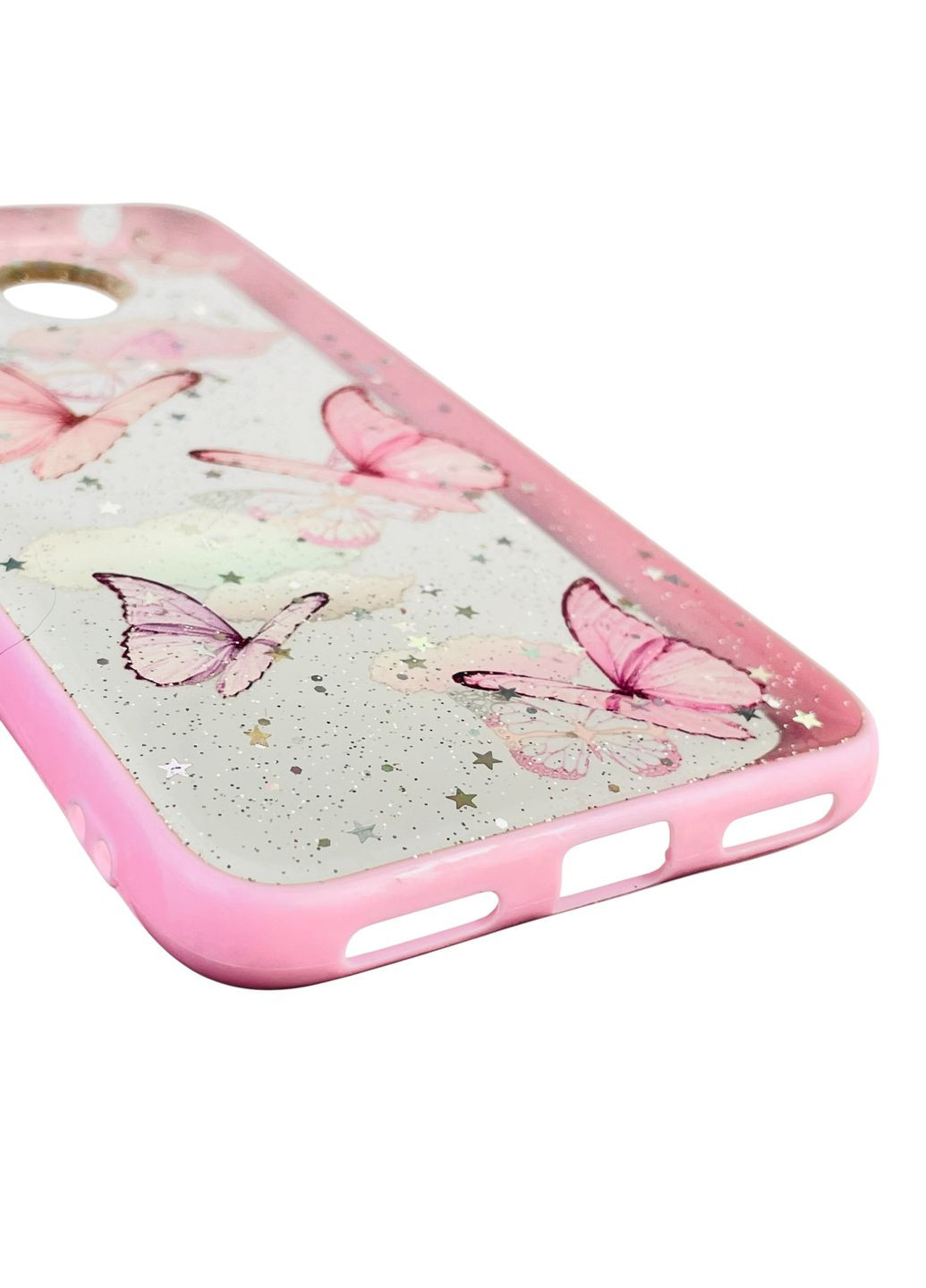 Чехол для Y7 2019 с блёстками с бабочками на хуавей у7 2019 розовый Huawei (366387070)