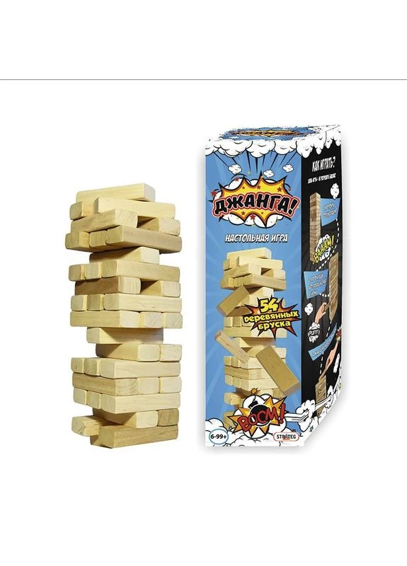 Настольная Игра Джанга, 54 бруска 24ST (рус.) No Brand (329897587)
