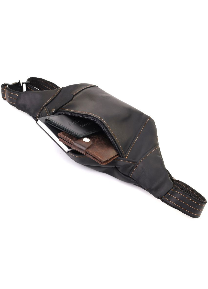 Стильная сумка-бананка для мужчин из натуральной винтажной кожи 23120 Shvigel (366880638)