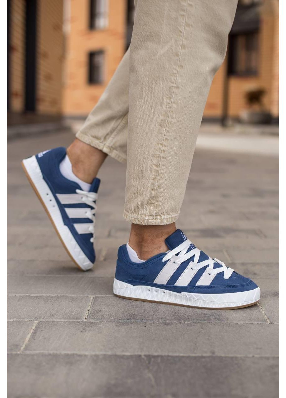 КРОССОВКИ ЖЕНСКИЕ ADIDAS ADIMATIC BLUE WHITE АДИДАС АДИМАТИК No Brand белые демисезоны (368869943)