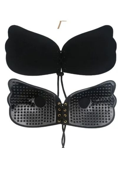 Чёрный бюстгальтер силиконовый бабочка на шнуровке лиф невидимка размер чаша а A.G.