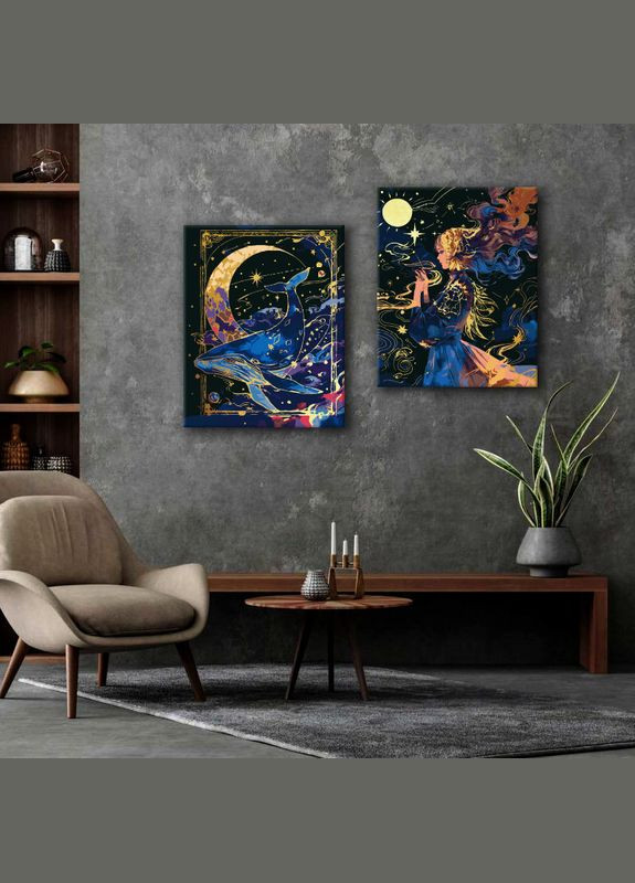 Набір картин з поталлю за номерами Чарівливий сон (ITR-116) 2 шт в наборі Riviera Blanca (331146331)