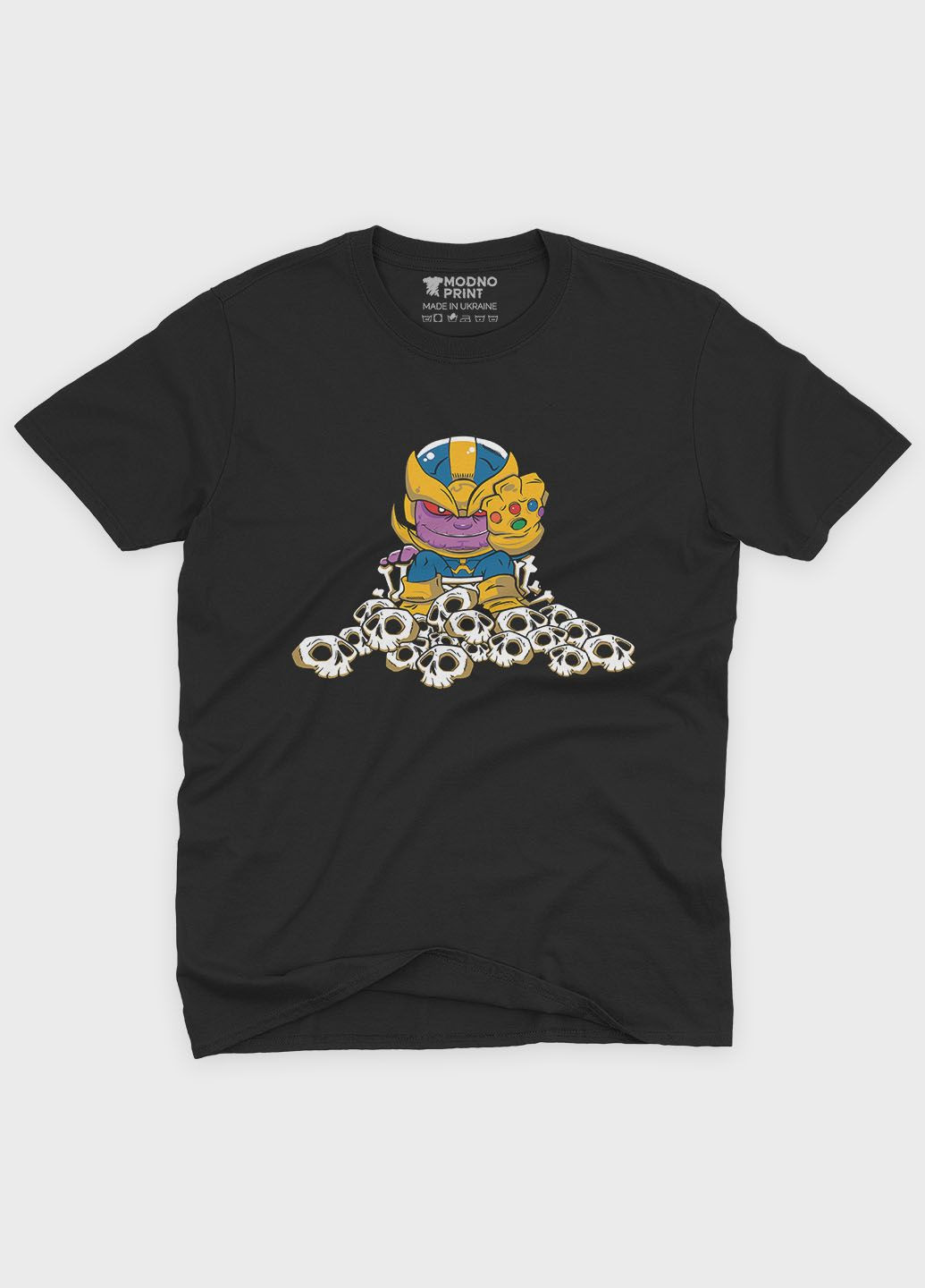 Черная мужская футболка с принтом супезлоды - танос (ts001-1-bl-006-019-004) Modno