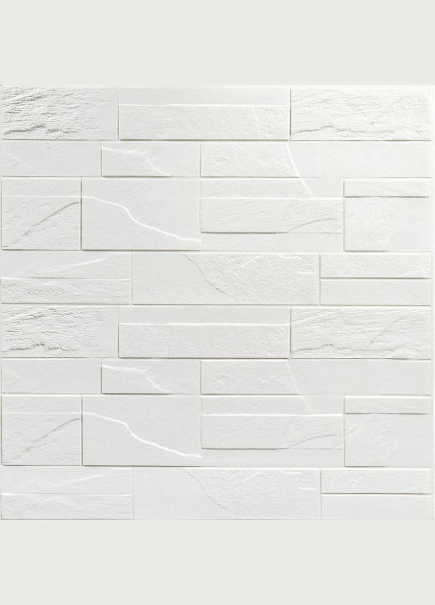 Самоклеюча декоративна 3D панель камінь Біла бита цегла700х770х5мм (180) SW-00000426 Sticker Wall (300242304)