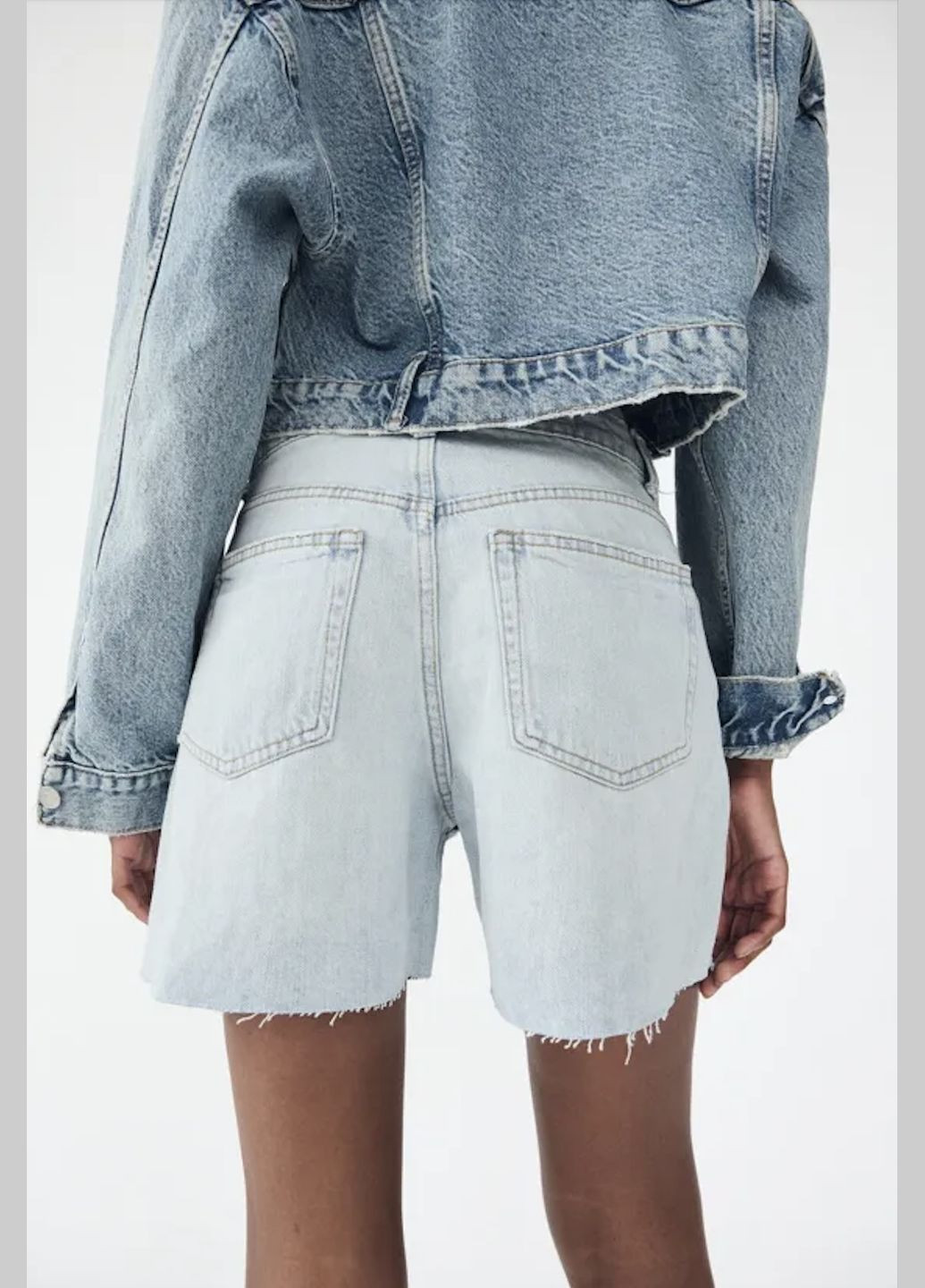 Джинсові шорти TRF High rise mom fit Zara TRF High rise mom fit мом фіт бермуди (333984501)