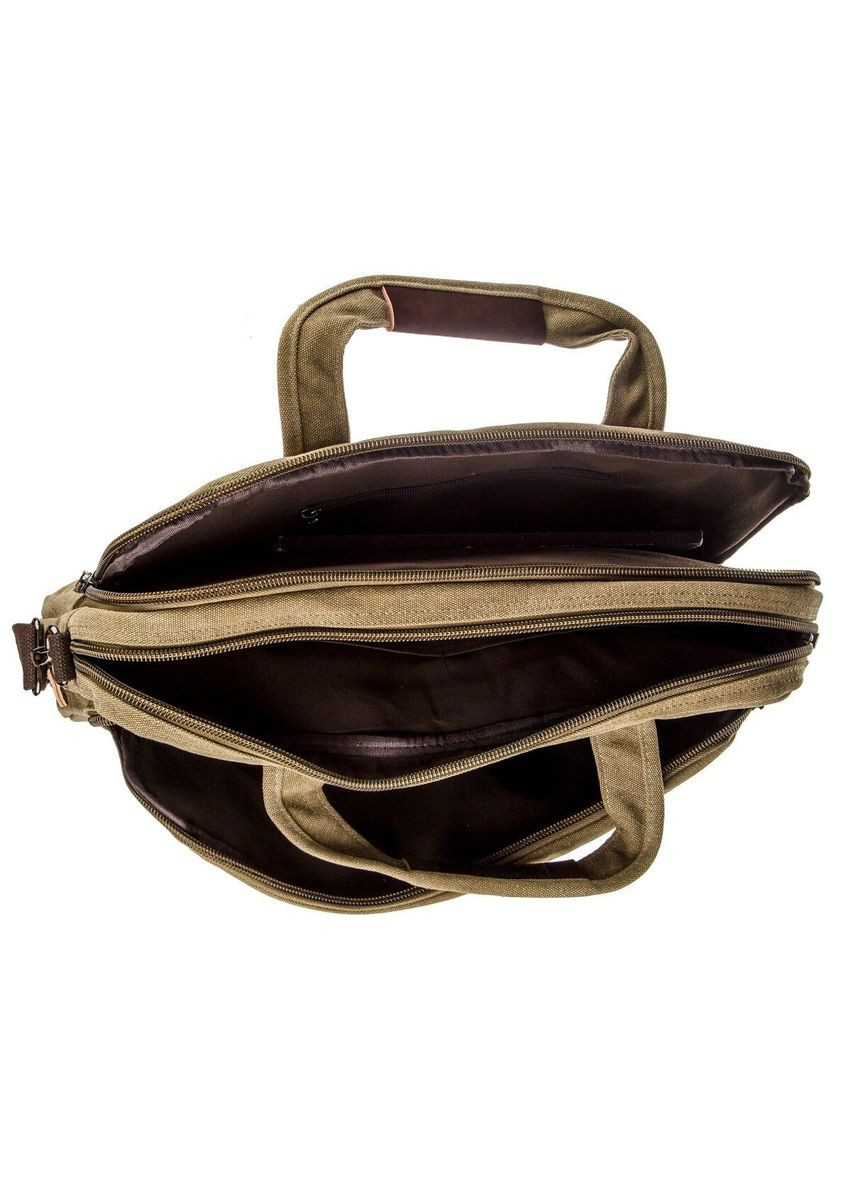 Сумка текстильная для ноутбука с двумя отделениями и карманами хаки (sku_20186) No Brand (328922133)