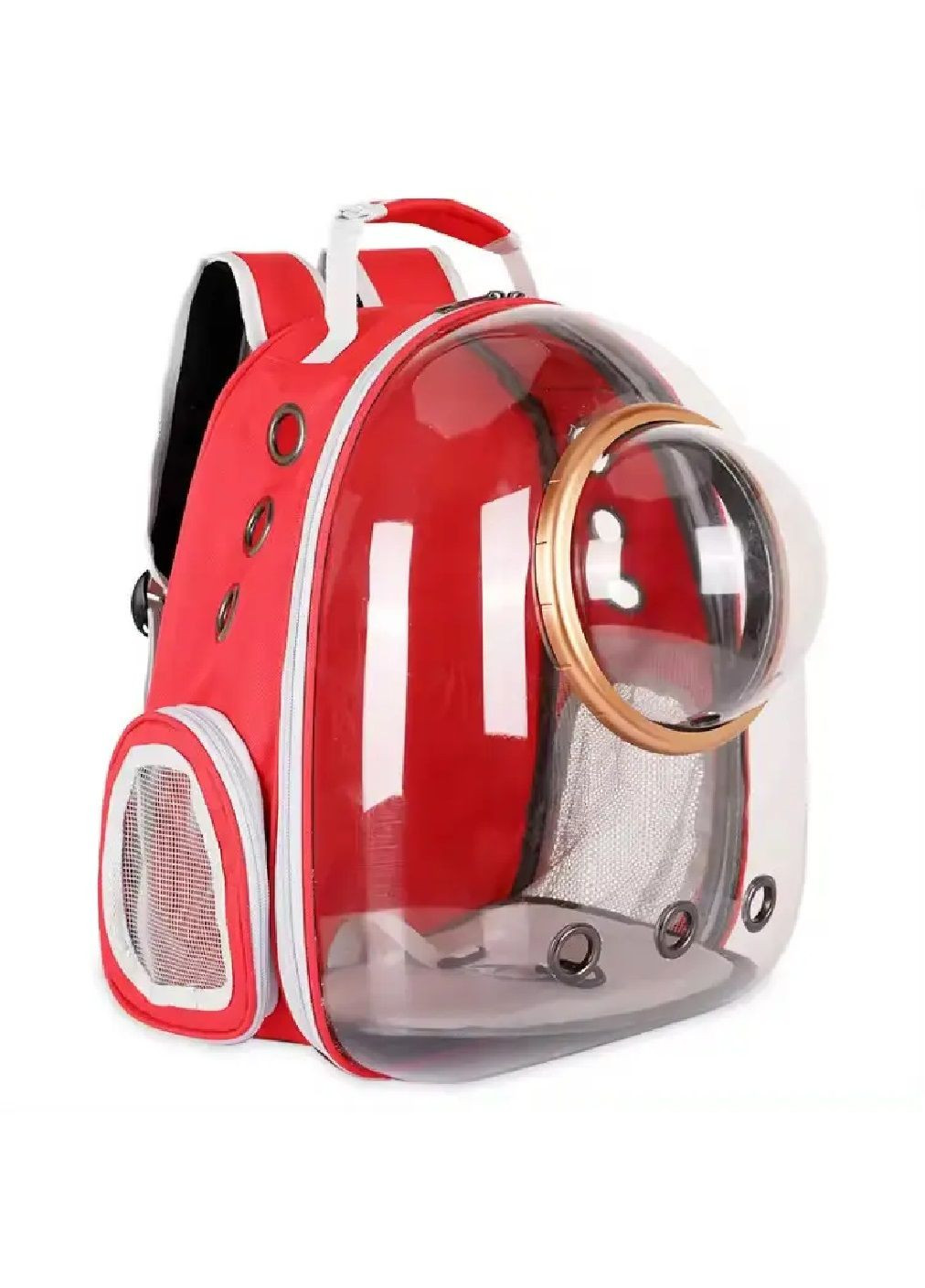 Рюкзак сумка переноска з підстилкою вентиляцією прозорою стінкою для тварин котів собак 42х31х29 см (477162-Prob) Червоний Unbranded (295059490)