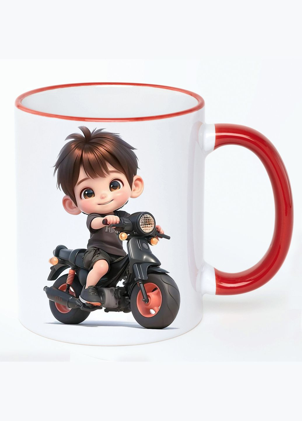 Чашка з дитячим малюнком (кухоль, кухоль) #0084 Біла з Червоною ручкою 330 мл No Brand (322714733)