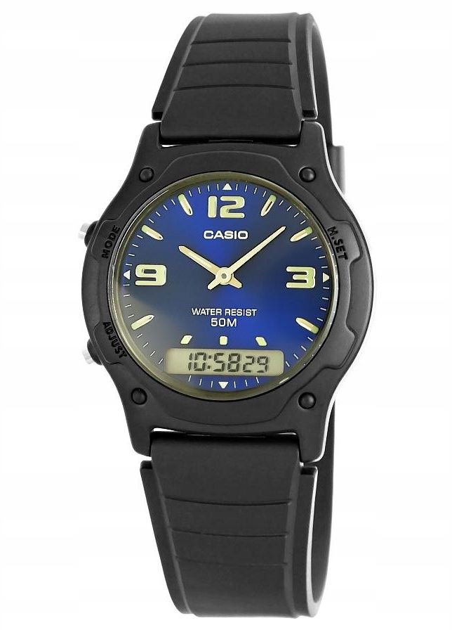 Чоловічий годинник AW49HE-2AVEG з подвійним циферблатом Casio aw-49he-2aveg (292132597)