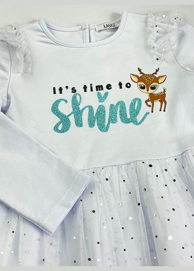 Біла трикотажна сукня для дівчинки Mevis (315479241)