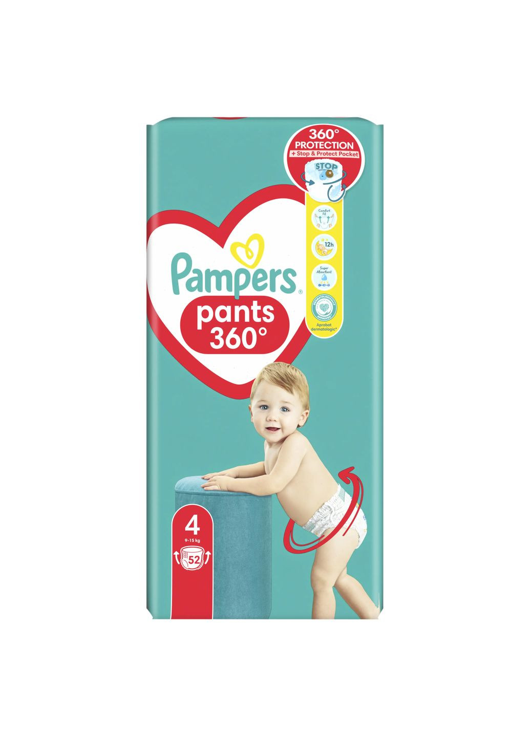 Подгузники-трусики Pants 4 (9-15 кг), 52 шт. Pampers 81692470 (332943800)