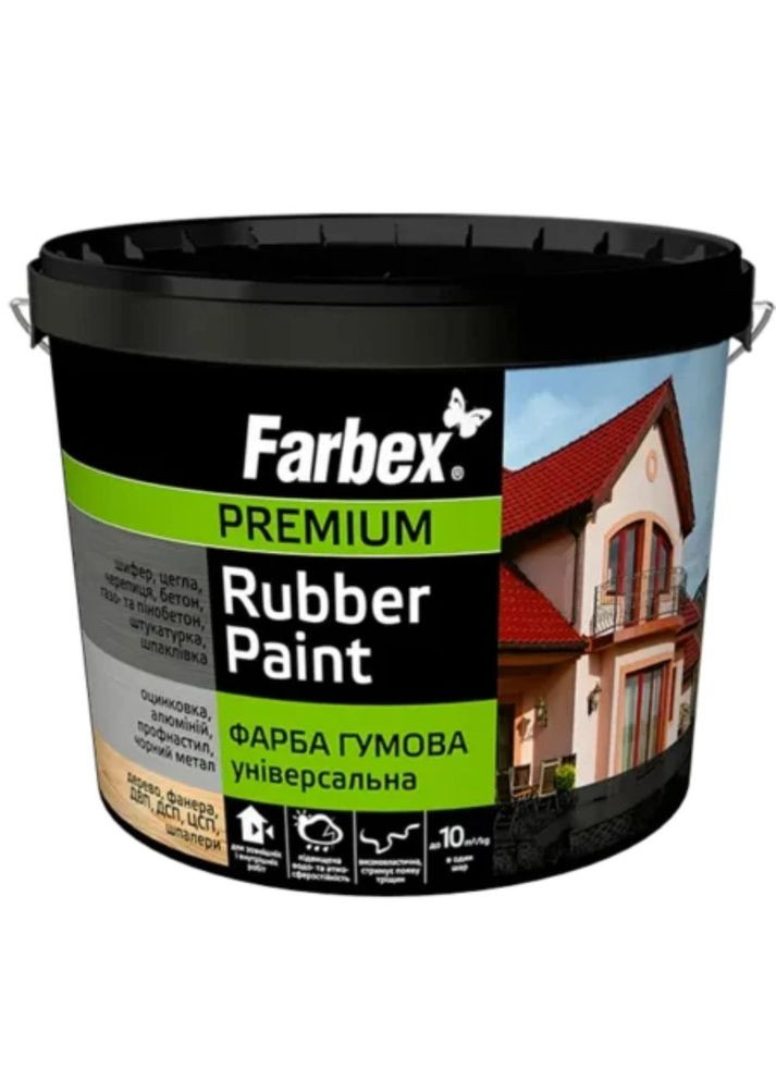 Фарба гумова Універсальна графіт, TM 6 кг Farbex (365596784)