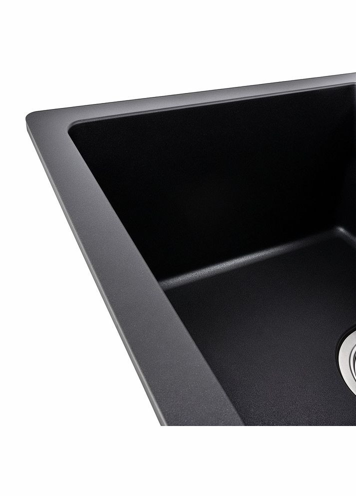 Гранітна мийка для кухні ZIRKONE 6250 матова Чорна Valeso (358059887)