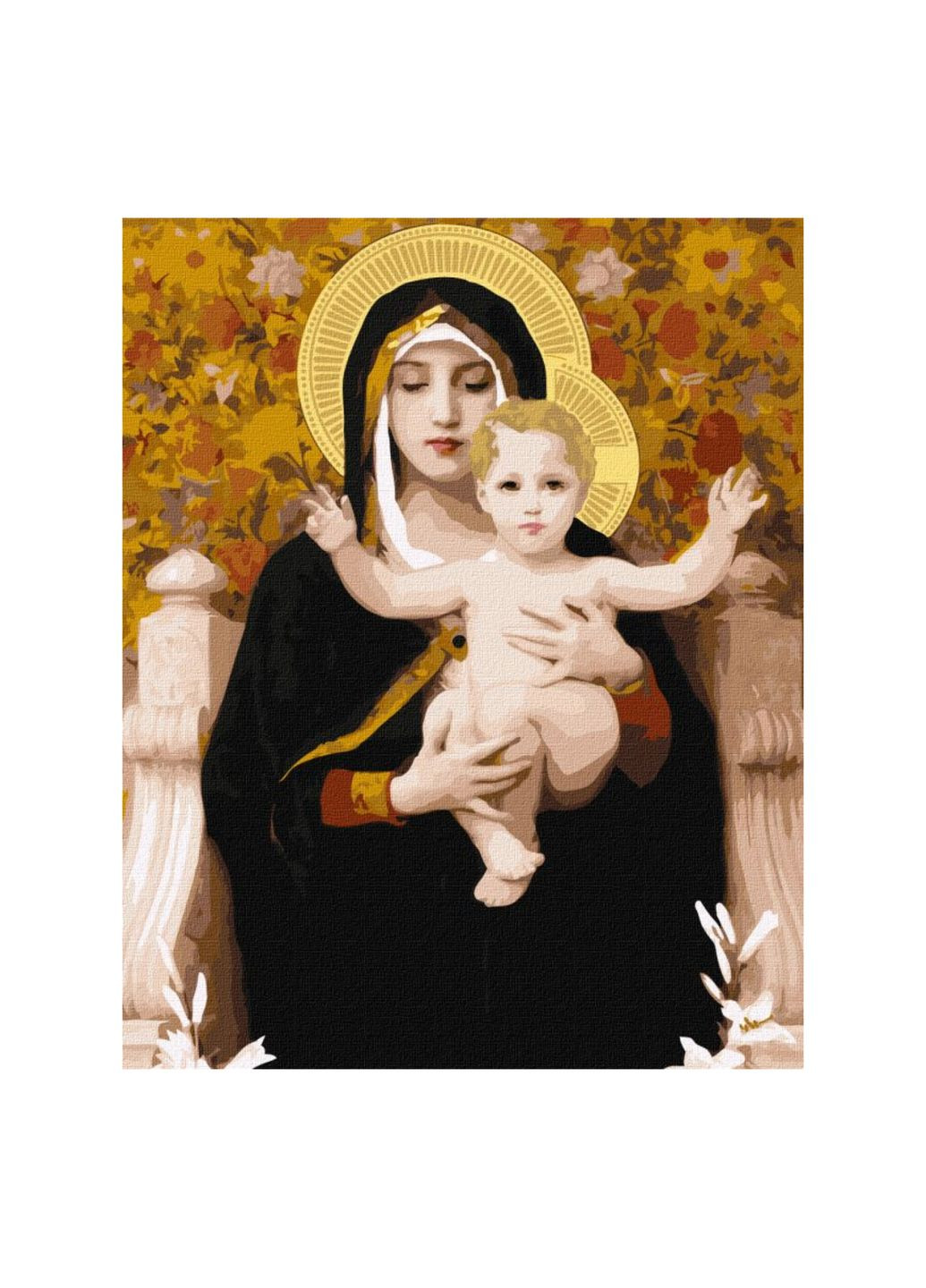 Картина за номерами "Мадонна з ліліями" ©Вільям Бугро, 40х50 см, KHO4905 IDEYKA (307482485)