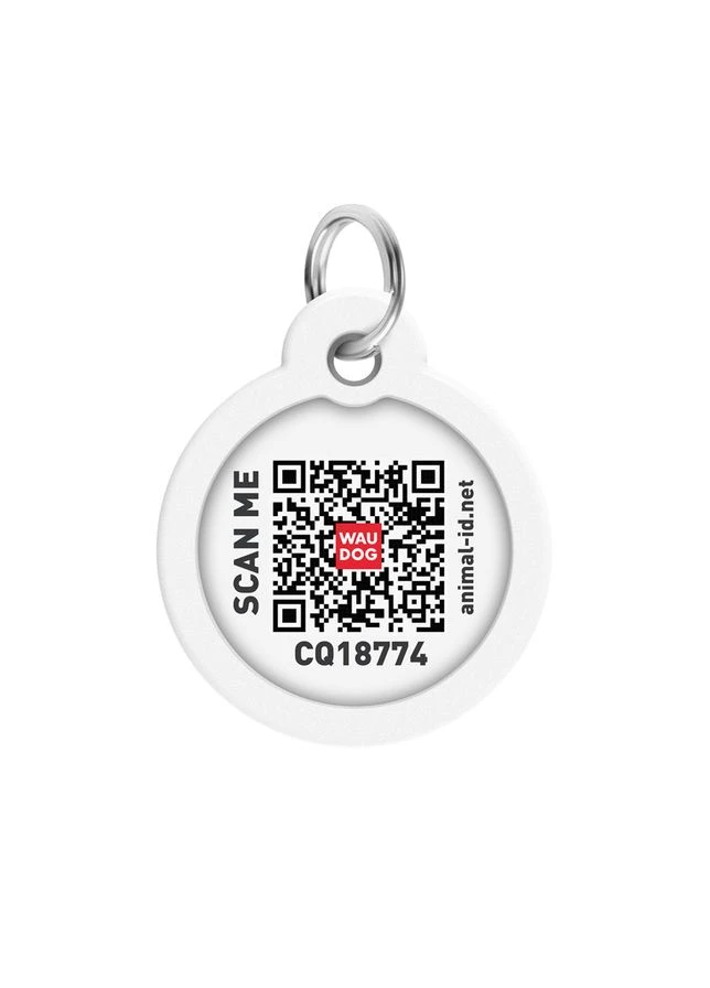 Адресник для собак и кошек металлический Smart ID с QR паспортом, рисунок "Дом", круг, Д 30 мм WAUDOG (402026824)